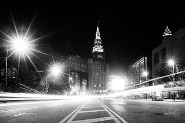 Fototapeta na wymiar Cleveland Ohio at Night