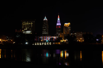 Fototapeta na wymiar Cleveland Ohio at Night