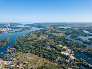 View of the Dnieper and Kiev from above.