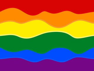 background of wave rainbow flag movement lgbt, symbol of homosexual sexual like gays and lesbians. vector design