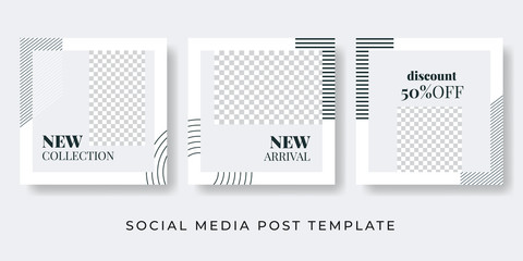 Social media fashion trendy stories and post creative vector set - obrazy, fototapety, plakaty