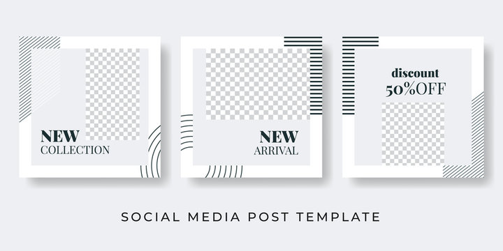 Social media fashion trendy stories and post creative vector set