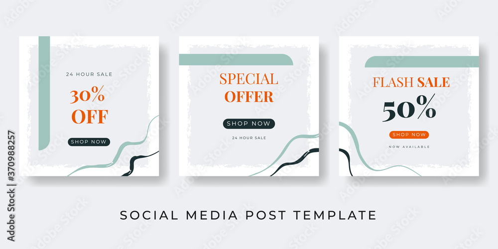 Poster abstract sale post stories creative vector set. background template with copy space for text colored