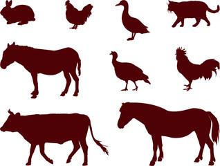 farm animals collection vector