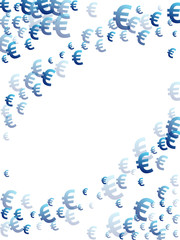 Euro blue symbols scatter money vector 