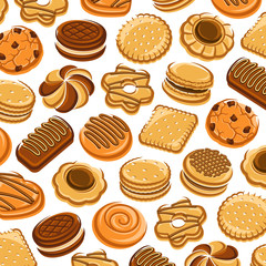 Cookies pattern background set. Collection icon cookies. Vector