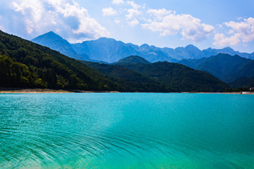 lake and mountains