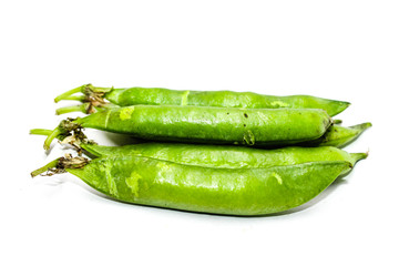 A picture of green pea on white background