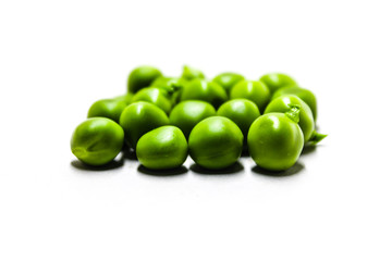 A picture of green pea on white background