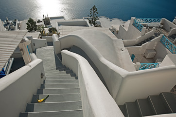 The Imerovigli village sunset view on Santorini, Greece