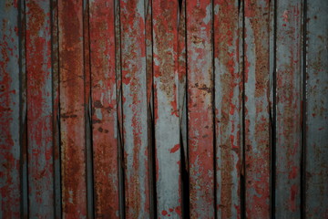 Old sliding door rusted brown