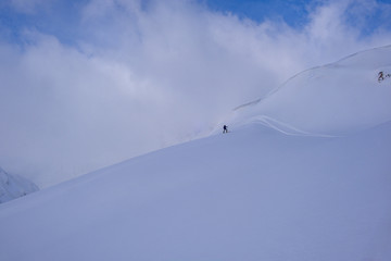 Scialpinismo invernale in Valle Bedretto, Alpi Lepontine, Svizzera
