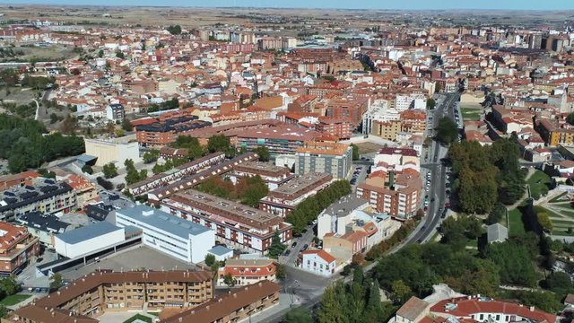 Zamora monumental city. Spain. Aerial Drone Footage. UNESCO World Heritage