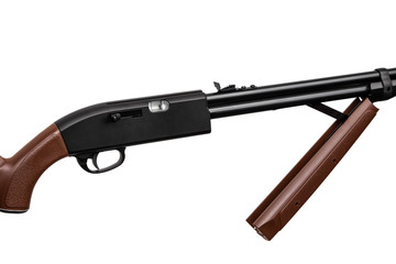 Air rifle isolate on a white back. Small-caliber weapons for sport shooting and hunting.