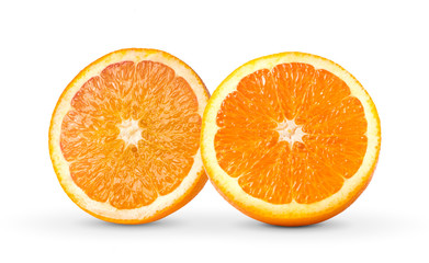 Orange half on white background