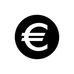 Euro coin money icon v2. Internet flat icon symbol for applications.