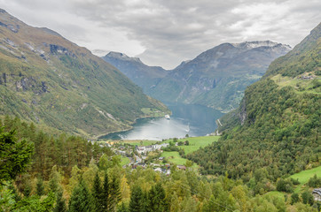 Fototapeta na wymiar Sunnylvsfjorden and Geiranger. Norway