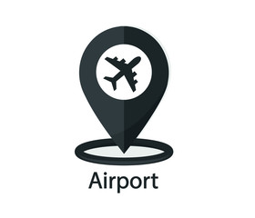 airplane, airport location sign.Tourism and travel vector.
