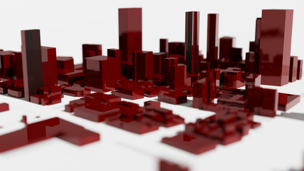 3d rendering city