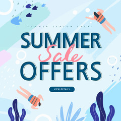 summer shopping event illustration. Banner