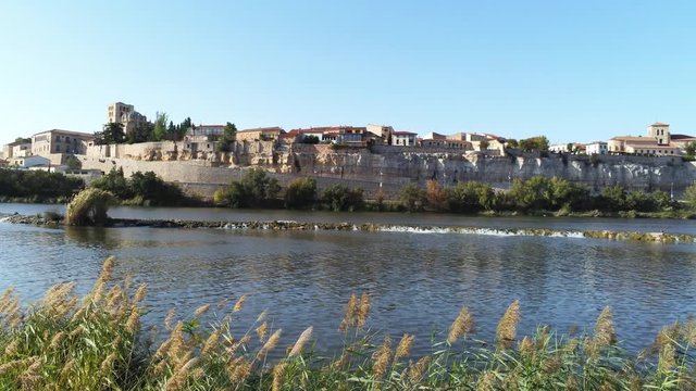 Zamora monumental city. Spain. Aerial Drone Footage. UNESCO World Heritage