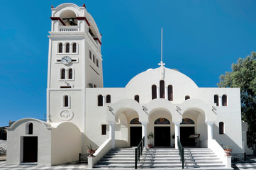 The church of Emporio town, Santorini island, Greece