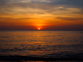 南国リゾート　夕陽　夕焼け