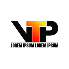VTP letter monogram logo design vector
