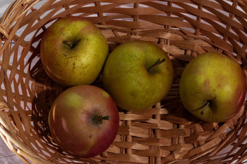 green apples in a white table