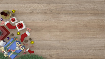 interior living room with with christmas tree decorration 3d render