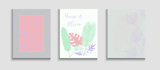 Abstract Hipster Vector Covers Set. Oriental Style Invitation. 