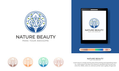 Natural beauty logo template. salon, cosmetic, skincare, and spa vector logo 