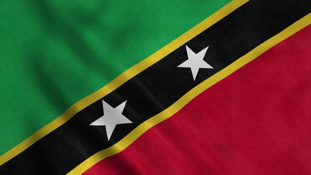 Saint Kitts and Nevis flag waving in the wind. National flag Federation of Saint Christopher and Nevis