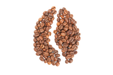 coffee beans isolated on white
