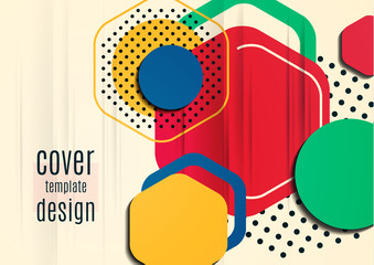 Abstract background of bright geometric shapes. Design template for presentation, leaflet, flyer, cover, brochure, report, advertisement. Vector