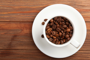 coffee beans on a colored background. Place to insert text, minimalism
