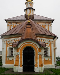 Fototapeta na wymiar photos of old stone Russian Orthodox churches in Suzdal