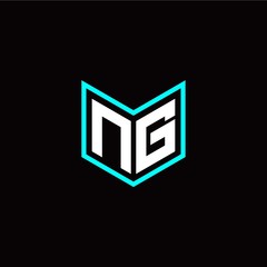 initial N G letter with book style logo template vector