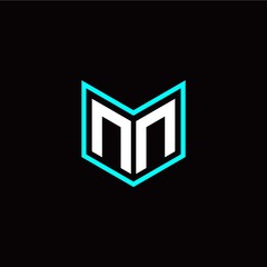 initial N N letter with book style logo template vector