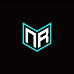 initial N R letter with book style logo template vector