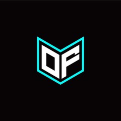 initial O F letter with book style logo template vector