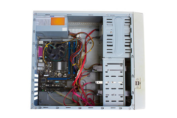 the computer system unit is open,repair of an old broken computer system unit