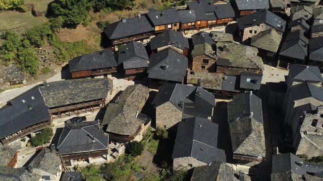 Beautiful village of Pe&ntilde;alba de Santiago. Leon, Spain. Aerial Drone Footage