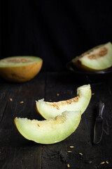 Sweet sugary yellow cut  melon 