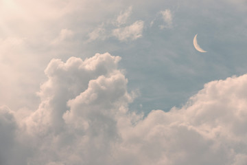Obraz na płótnie Canvas Majestic Clouds with Moon