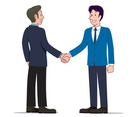 Fototapeta premium Businessmen shaking hand, success together, illustration vector 