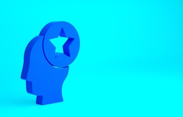 Blue USA Head icon isolated on blue background. United States of America. Independence day. Minimalism concept. 3d illustration 3D render.
