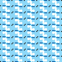 Naklejka premium Vector seamless pattern texture background with geometric shapes, colored in blue, white, black colors.