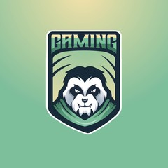 angry head mascot of panda, concept style for sport logo, gaming, badge, emblem and t shirt printing
