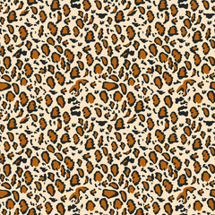 Bengal cat. Animal skins print in vector, brown spots